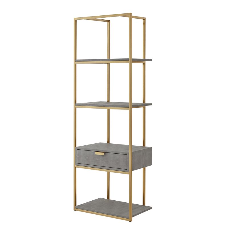 Nicole Miller Taha Faux Shagreen Bookshelf