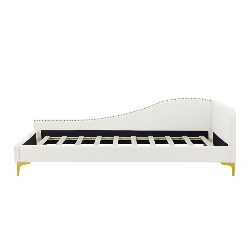 Merax Upholstered Daybed with Headboard and Armrest