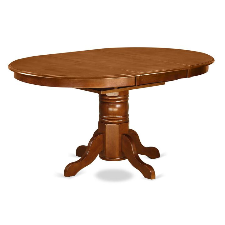 East West Furniture Avon  Oval  Table  With  18  Butterfly  leaf  -  Saddle  Brown  Finish