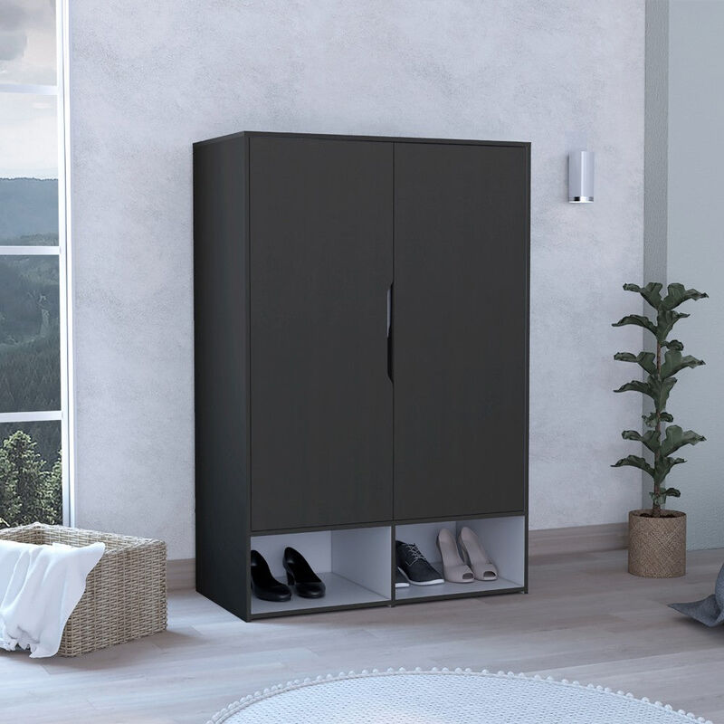 Armoire Barletta, Bedroom, Black / White