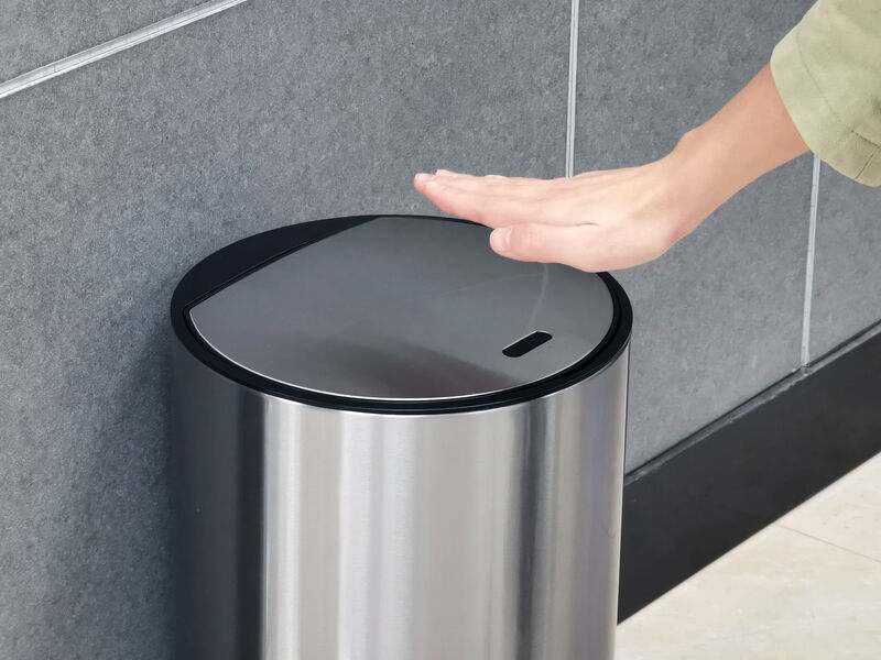 2.6 Gal./10 Liter Stainless Steel Round Motion Sensor Trash Can for Bathroom and Office