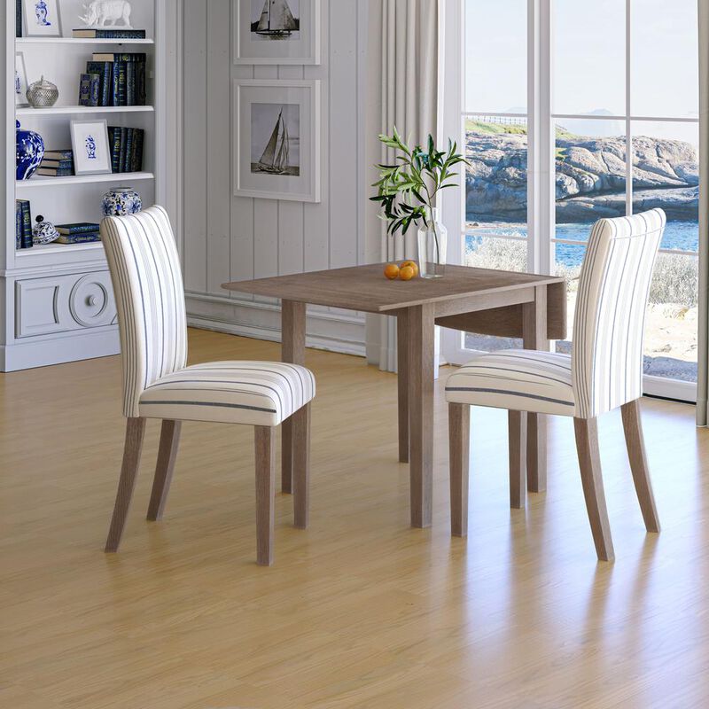 Jofran Coastal Wire-Brushed Acacia Upholstered Parsons Dining Chair (Set of 2)