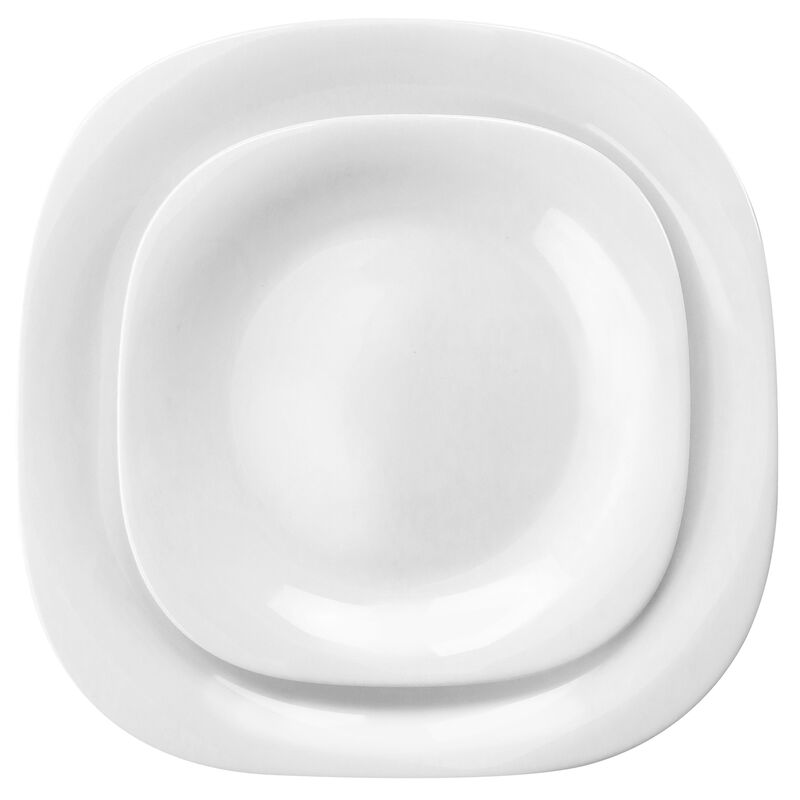 Ultra Plazza 12 Piece Tempered Opal Glass Dinnerware Set in White