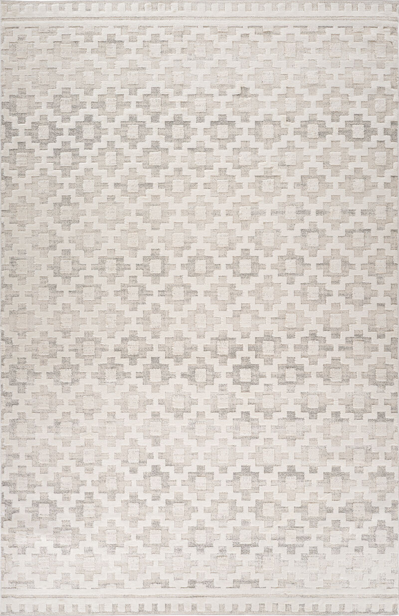 Moroccan Modern Abstract Beige Cream Indoor Doormat Rug