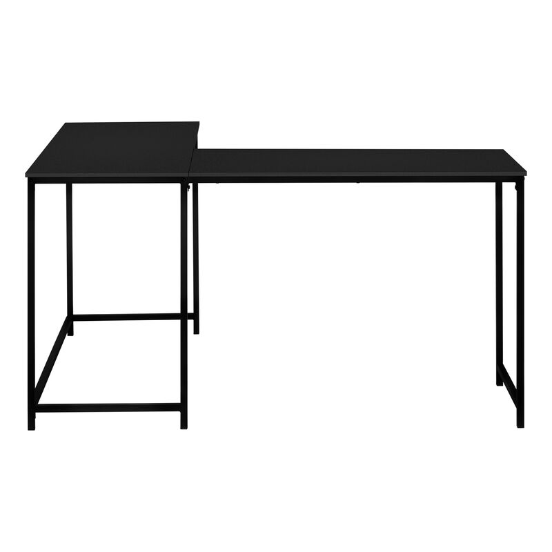 Monarch Specialties I 7394 Computer Desk, Home Office, Corner, 58"L, L Shape, Work, Laptop, Metal, Laminate, Black, Contemporary, Modern