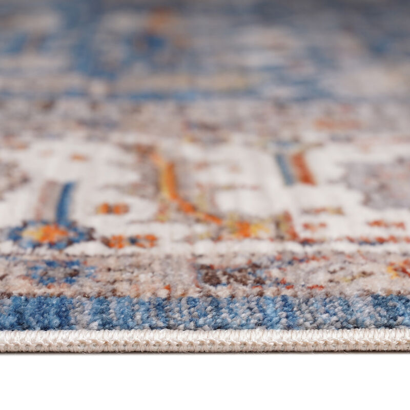 Arcadia Northam Blue Oriental Polyester Area Rug