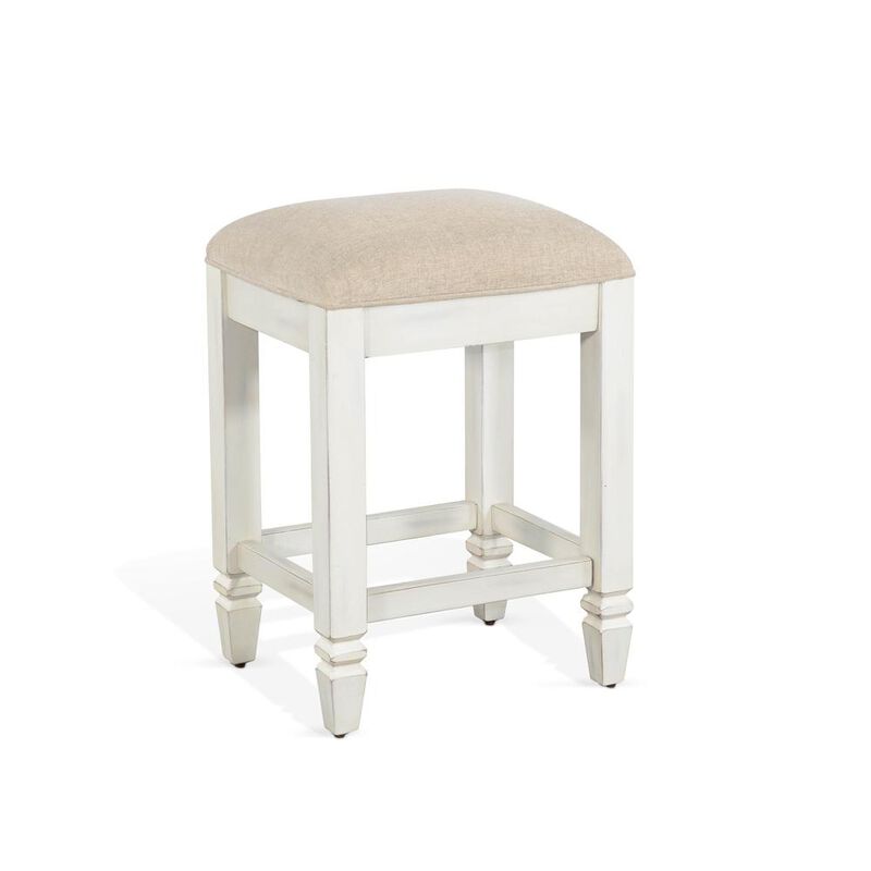 Sunny Designs Pasadena Counter Mahogany Counter Stool in Off White/Light Brown