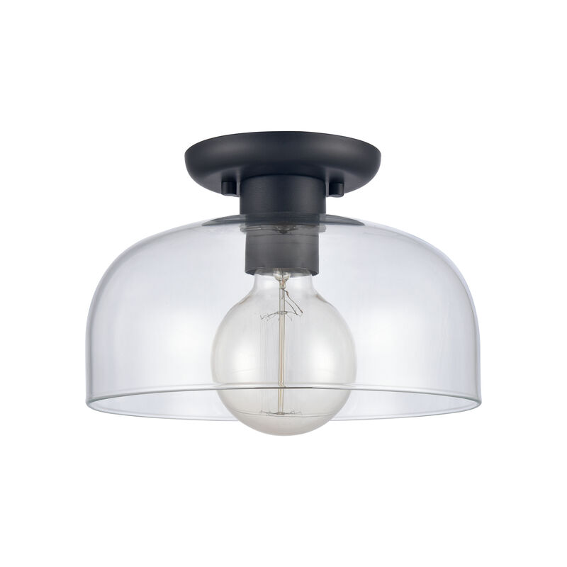 Brewer Black Semi Flush Mount