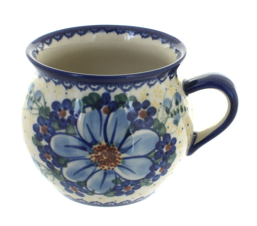 Blue Rose Polish Pottery Butterfly Bubble Soup Mug