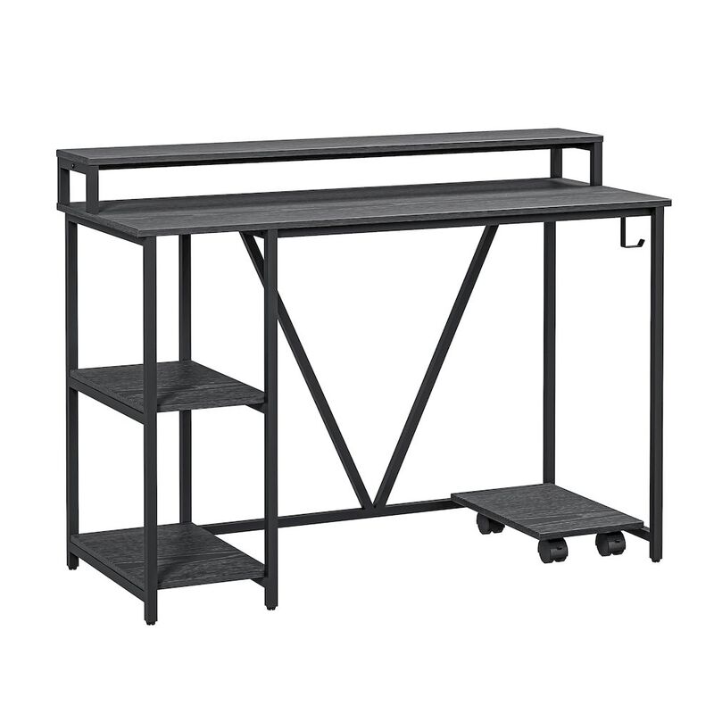 Techni Mobili Industrial Writing Desk, Black