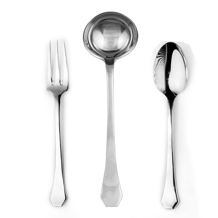 Moretto 3-Piece Serving Set in Mirror