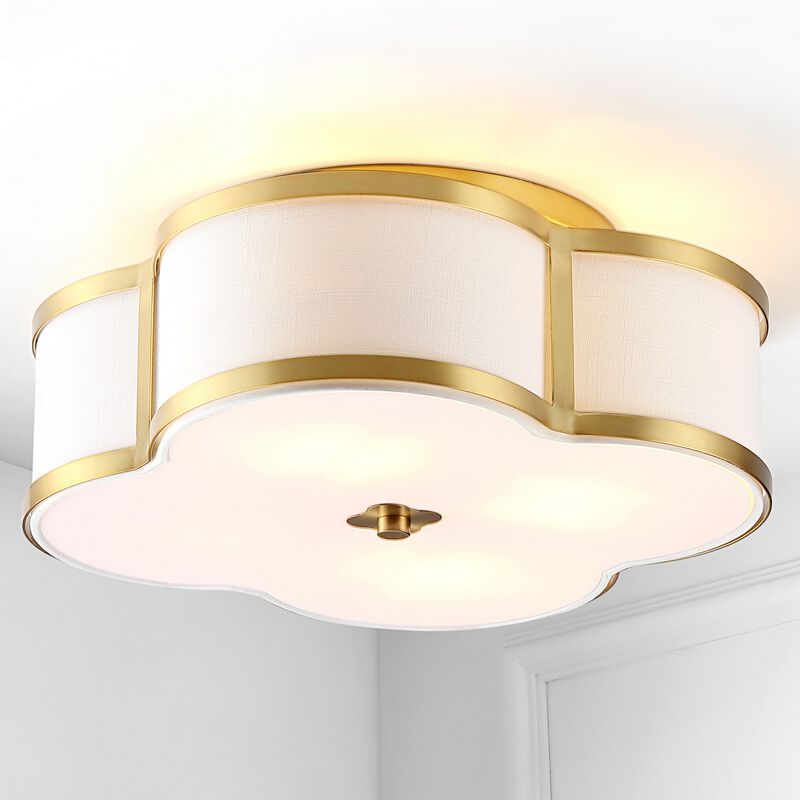 Quatrefoil Scalloped Shade Metal Classic Glam LED Flush Mount