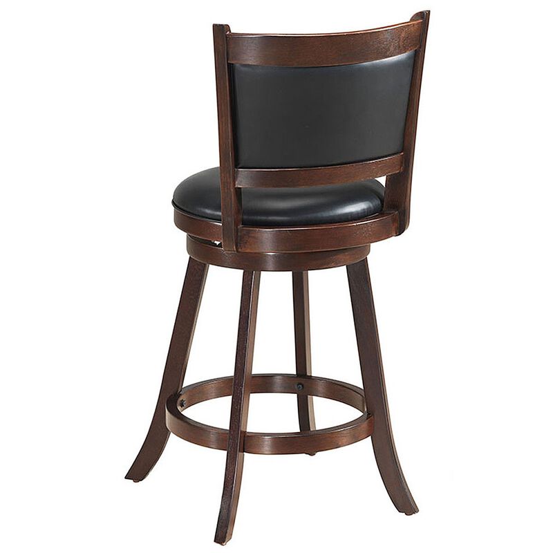 2 Pieces 24 Inch Swivel Counter Stool Dining Chair Upholstered Seat