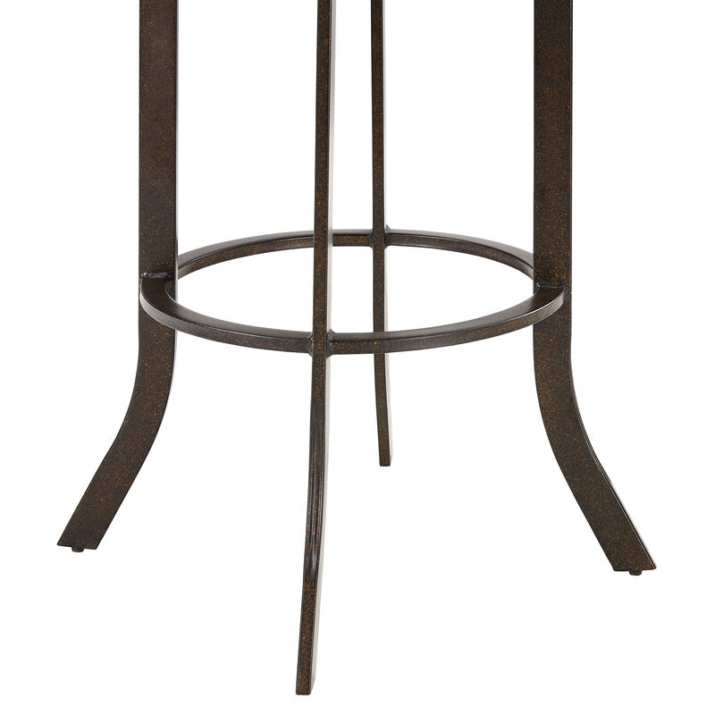 Pharaoh Swivel  Mineral Finish and Black Faux Leather Bar Stool