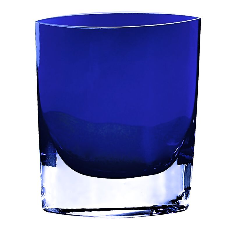 Homezia 8 Mouth Blown Glass European Made Light Cobalt Vase