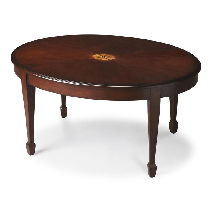 Butler Specialty Company Clayton Oval Wood Coffee Table, Dark Brown