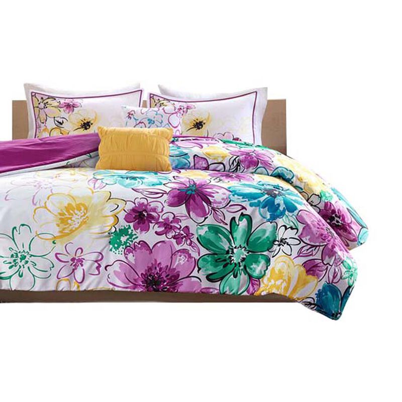 Gracie Mills Lysandra Floral Print Comforter Set