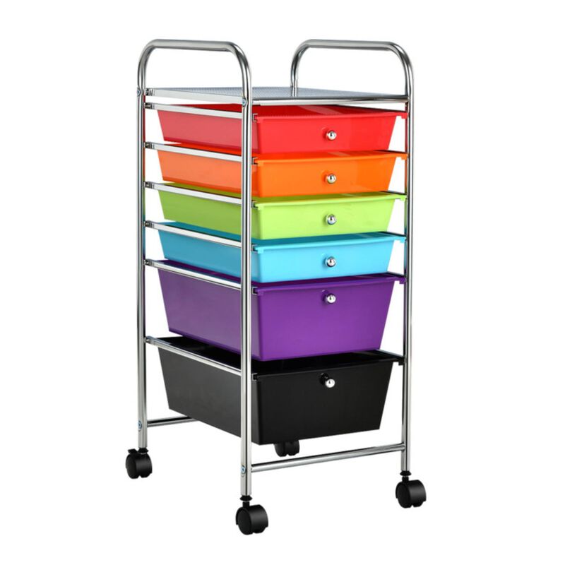 Hivvago 6 Drawers Rolling Storage Cart Organizer