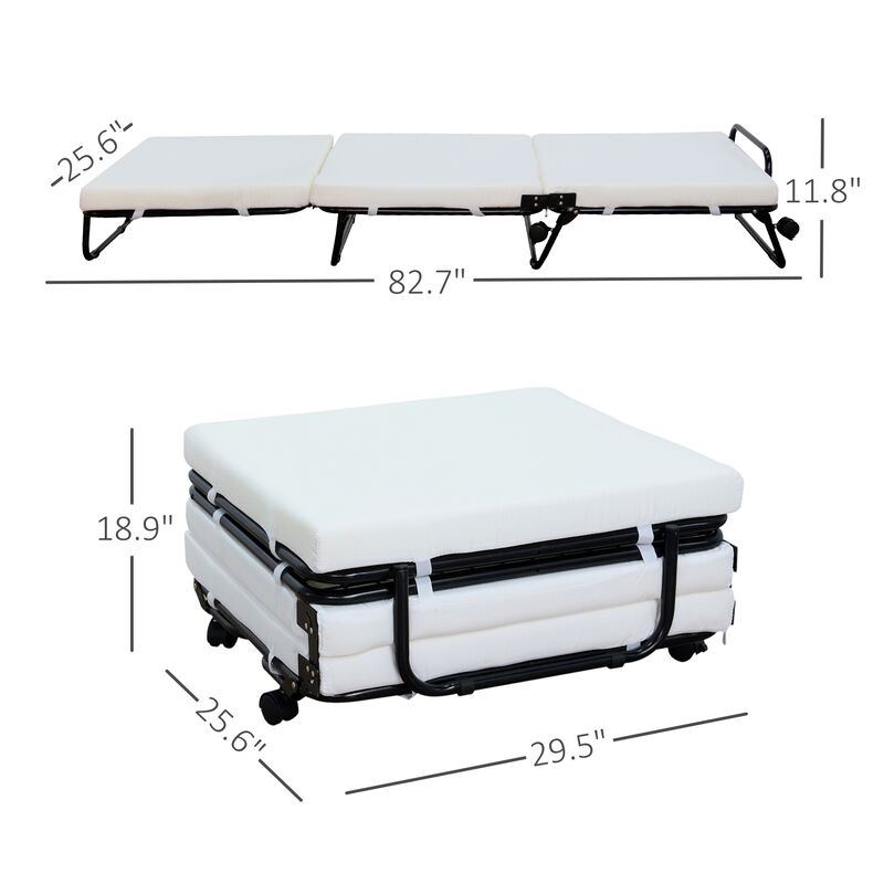 Modern Convertible Sofa Bed/Ottoman Couch Mattress Lounge Bed Sleeper w/Casters