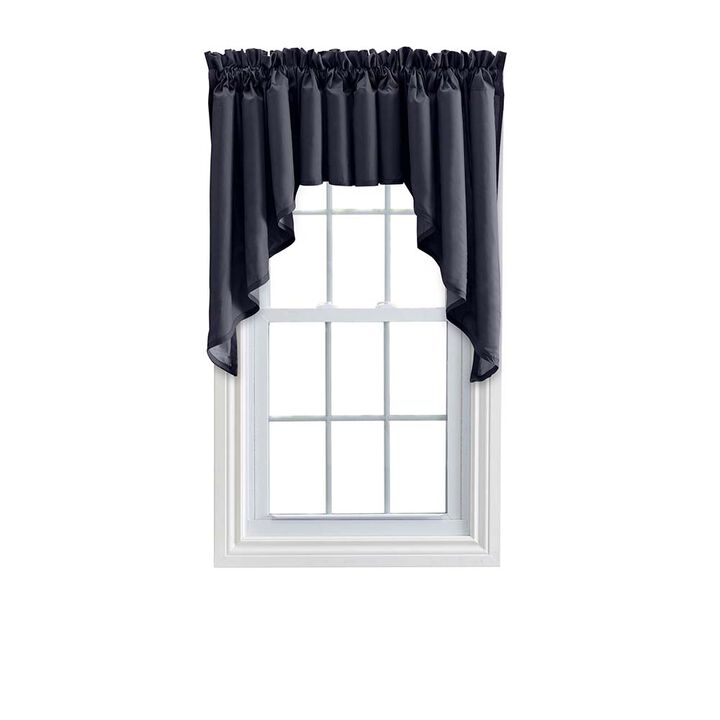 Ellis Stacey 3" Rod Pocket High Quality Fabric Solid Color Window Lined Swag Set 126"x63" Navy
