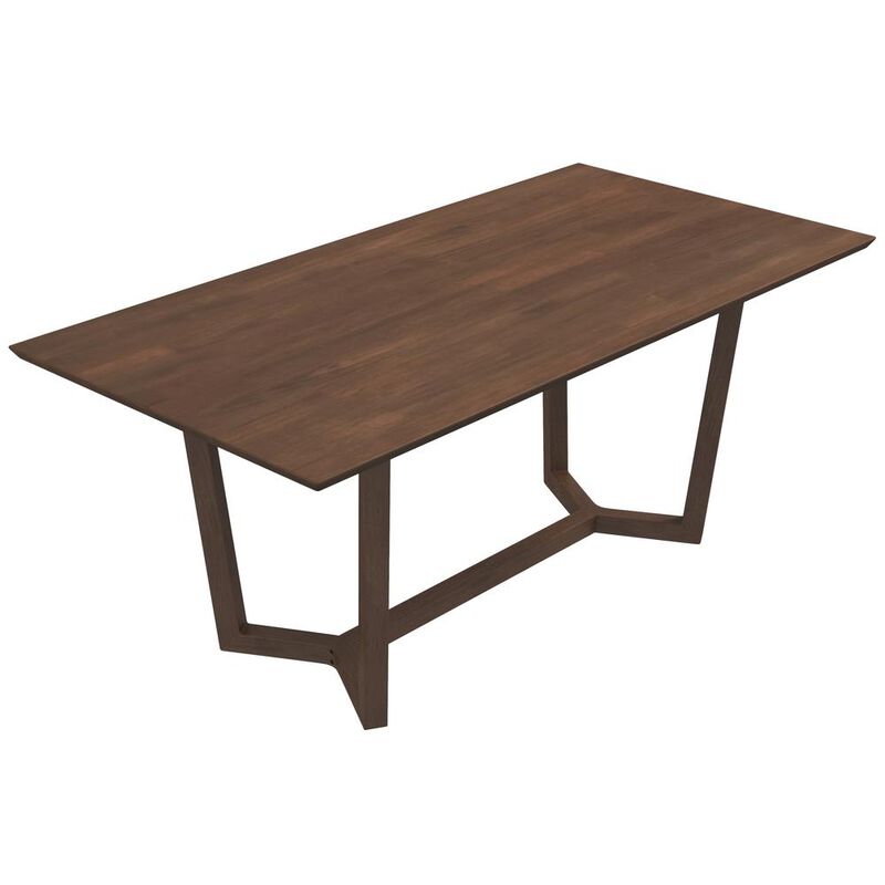 Ashcroft Furniture Co Marina Mid-Century Modern Solid Wood Dining Table in Brown