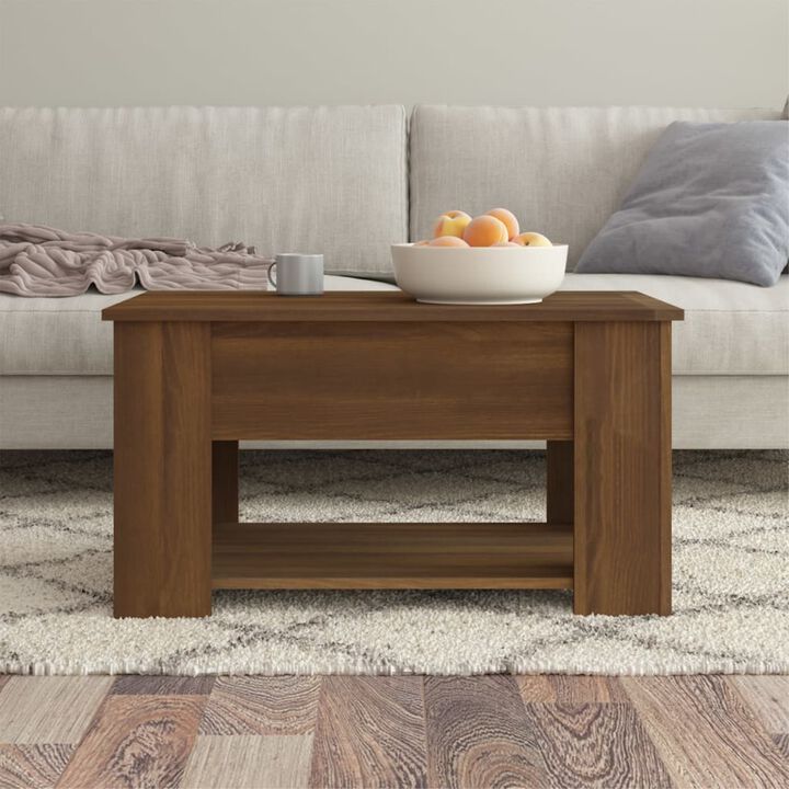 vidaXL Coffee Table Brown Oak 31.1"x19.3"x16.1" Engineered Wood