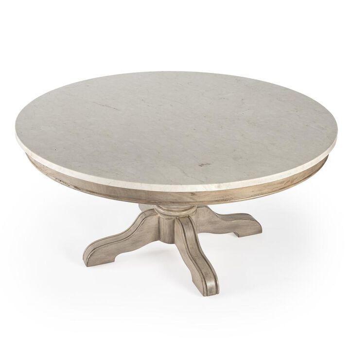 Butler Specialty Danielle Marble Coffee Table, Tan/Beige