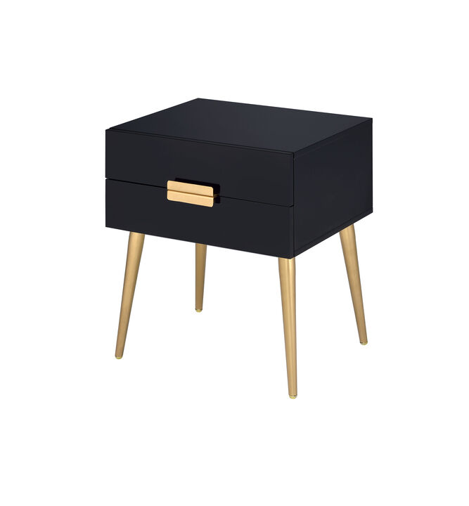 ACME Denvor End Table, Black & Gold