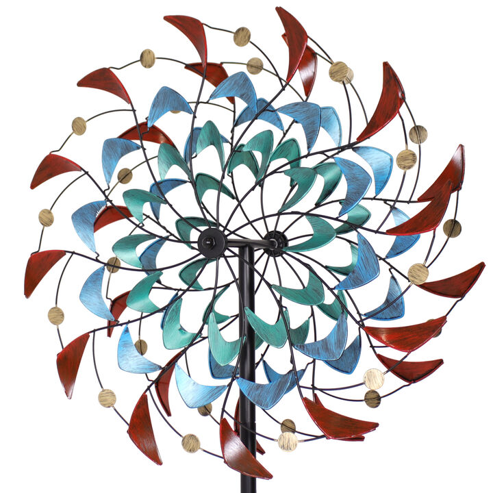 Sunnydaze Rainbow Breezes Powder-Coated Iron Wind Spinner - 84" H