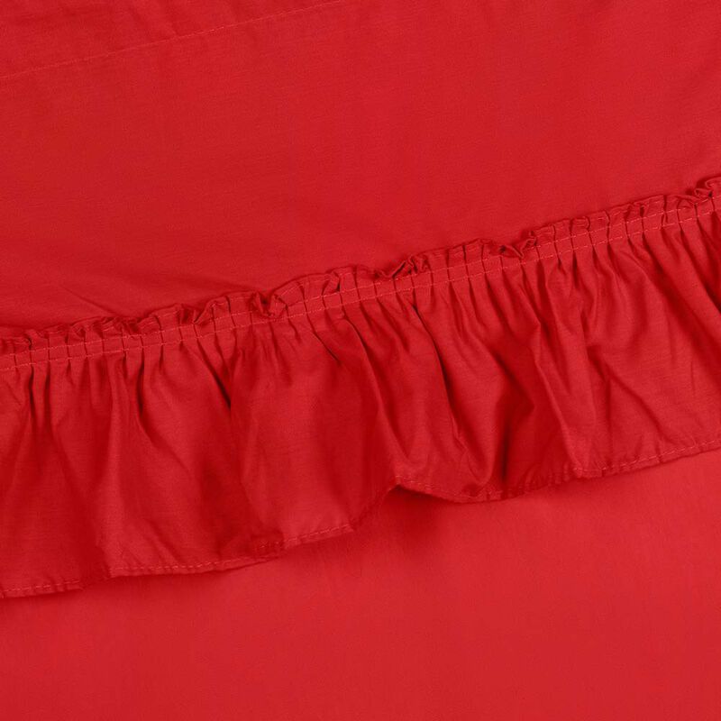 Ellis Stacey 1.5" Rod Pocket High Quality Fabric Solid Color Window Ruffled Filler Valance 54"x13" Red