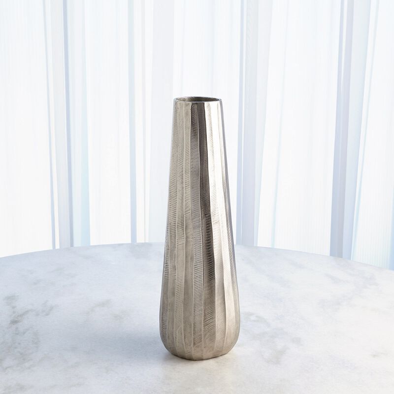 Chased Round Vase- Medium Silver