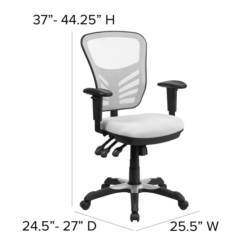 Nicholas Mid-Back Dark Gray Mesh Multifunction Executive Swivel Ergonomic Office Chair with Adjustable Arms