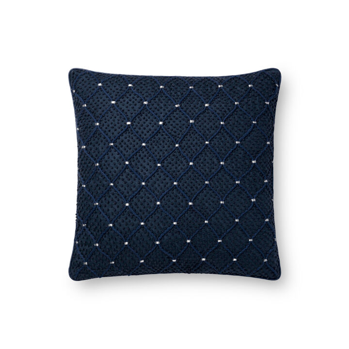 P0675 Navy/Silver 18"x18" Poly Pillow