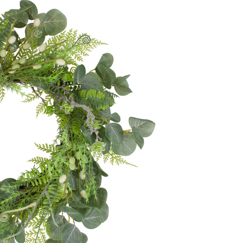 Eucalyptus and Foliage Springtime Floral Wreath  Green 21"