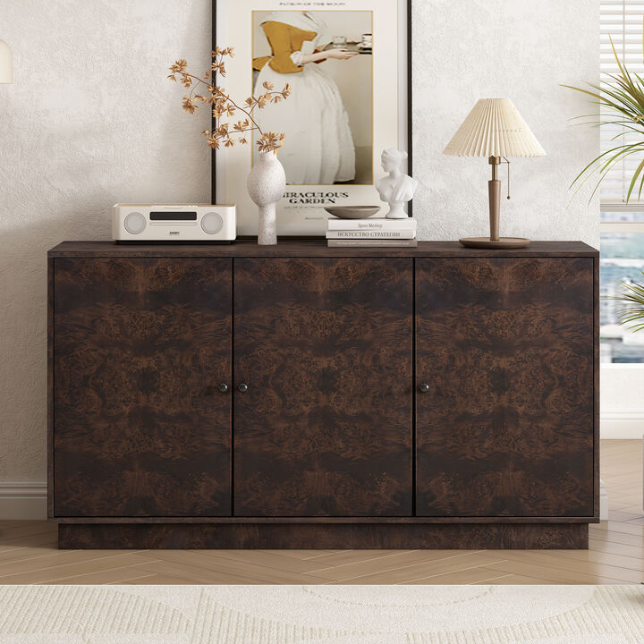 Merax Wood Pattern Storage Cabinet with 3 Doors