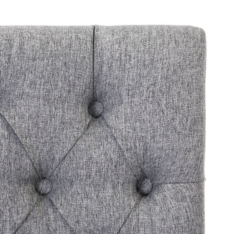 WestinTrends 29" Linen Fabric Tufted Upholstered Bar Stool (Set of 2), Black