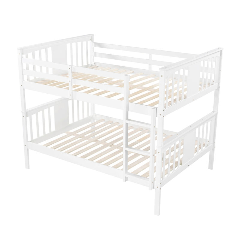 Full Over Full Bunk Bed With Ladder For Bedroom, Guest Room Furniture