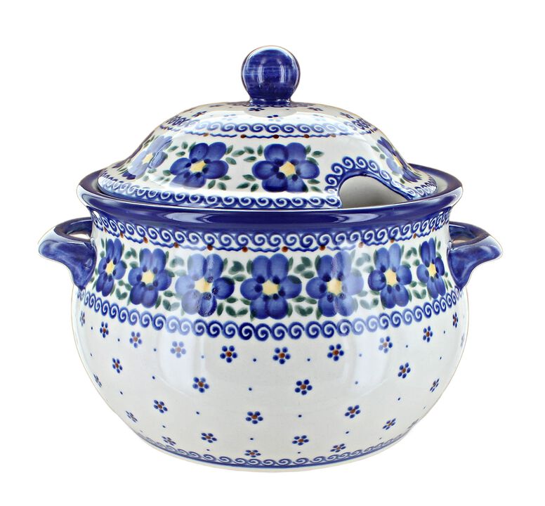 Blue Rose Polish Pottery Autumn Burst Large Soup Tureen