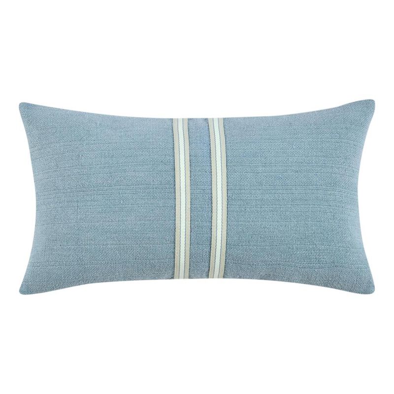 Kosas Home Curtis 14x26 Cotton Linen Blend Blue Throw Pillow