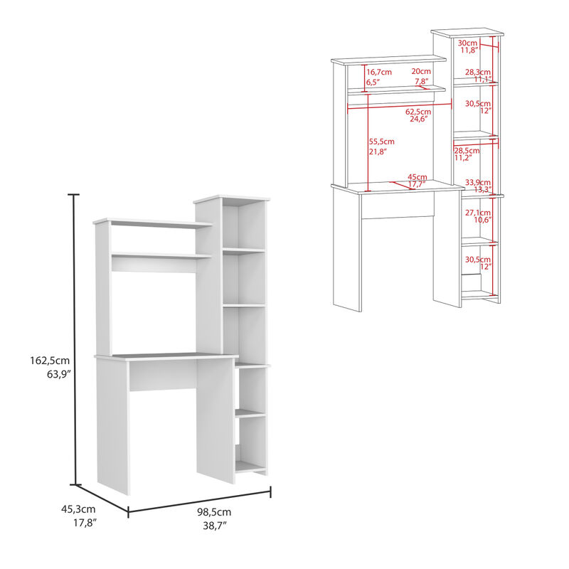 Versailles Writintg Desk, Two Superior Shelves, Five Cubbies