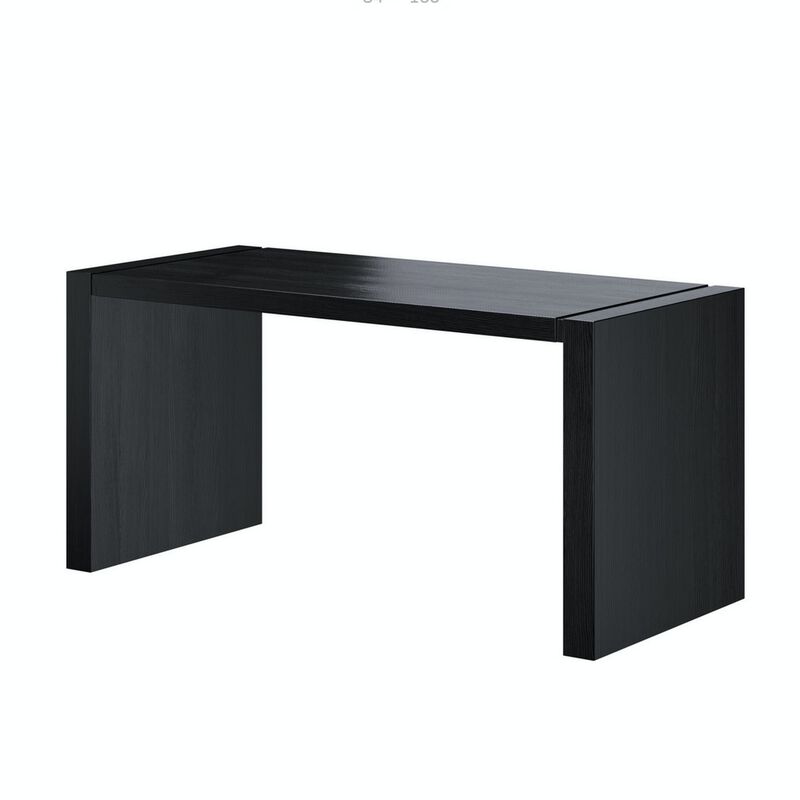 Lulu 28 Inch Minimalist Computer Desk Console with Panel Legs, Wenge-Benzara