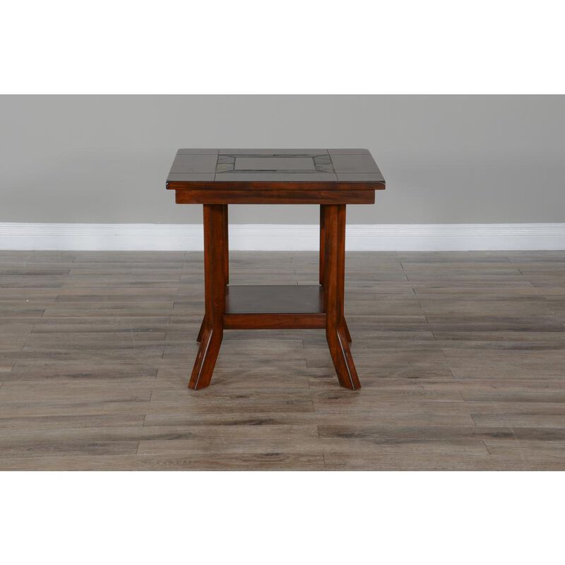 Sunny Designs Santa Fe 25 Mahogany Wood End Table in Dark Chocolate