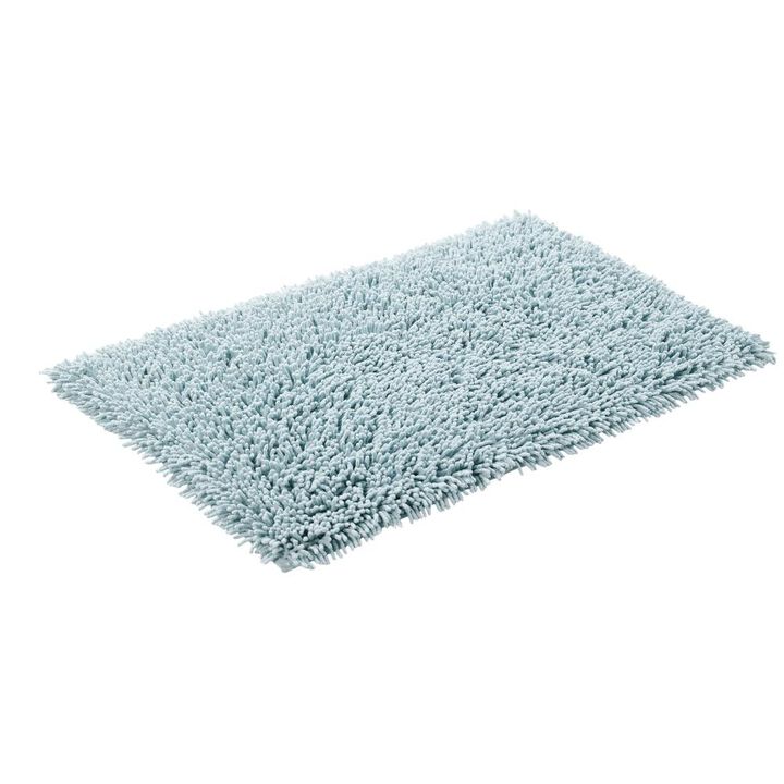 Knightsbridge Chenille Shaggy 220 GSF Non Skid Back Bath Rug 21 x 34 - Light Blue