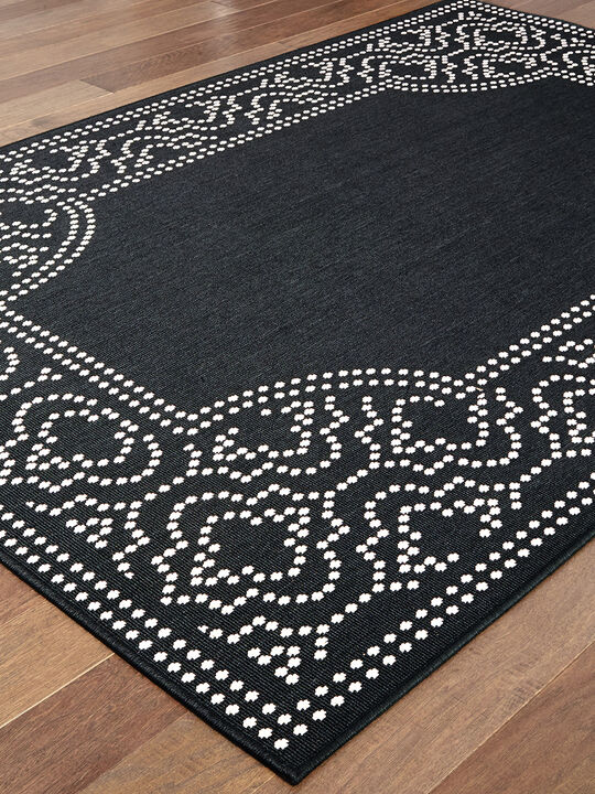 Marina 1'9" x 3'9" Black Rug