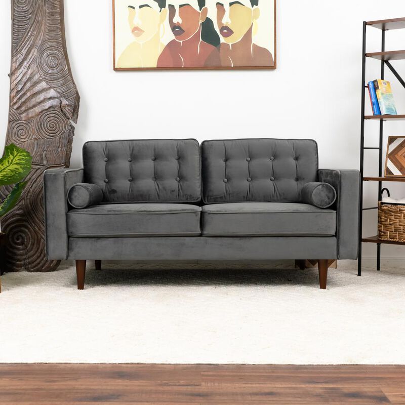 Ashcroft Furniture Co Casey Velvet Loveseat