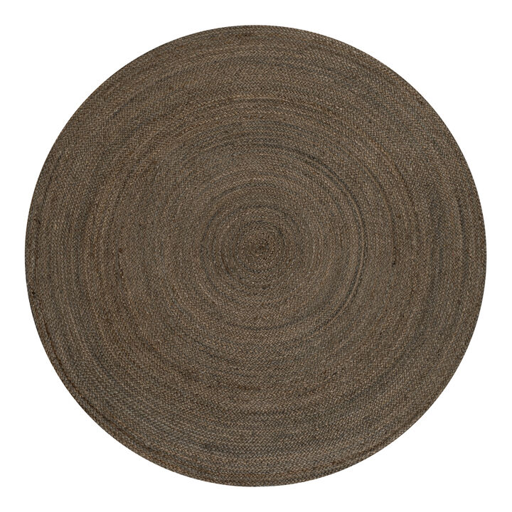 Zara Braided Coastal Cottage Round Jute. Round Area Rug