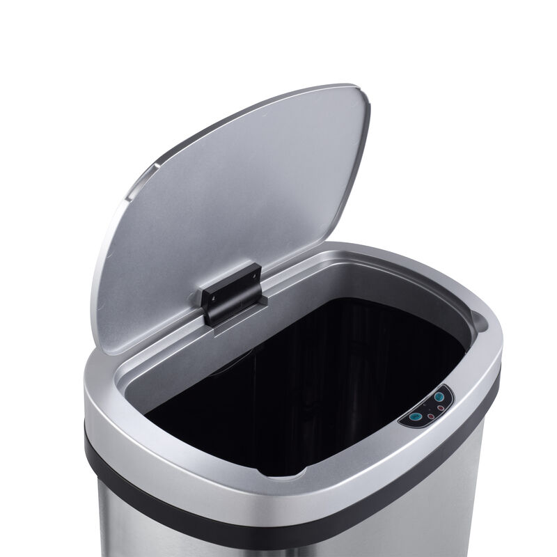 15.85 Gal./60 Liter Stainless Steel Oval Motion Sensor Trash Can for Kitchen,Living Room,Bedroom,Laundry Room