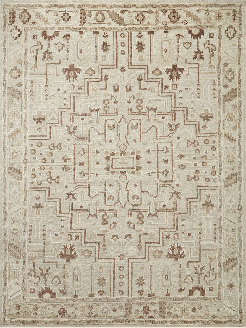 Ingrid ING-01 Ivory / Earth 7''9" x 9''9" Rug by Magnolia Home By Joanna Gaines
