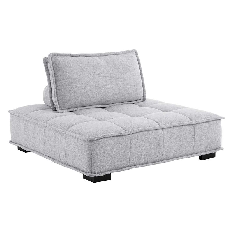 Saunter Tufted Fabric 4-Piece Sectional Sofa Gray
