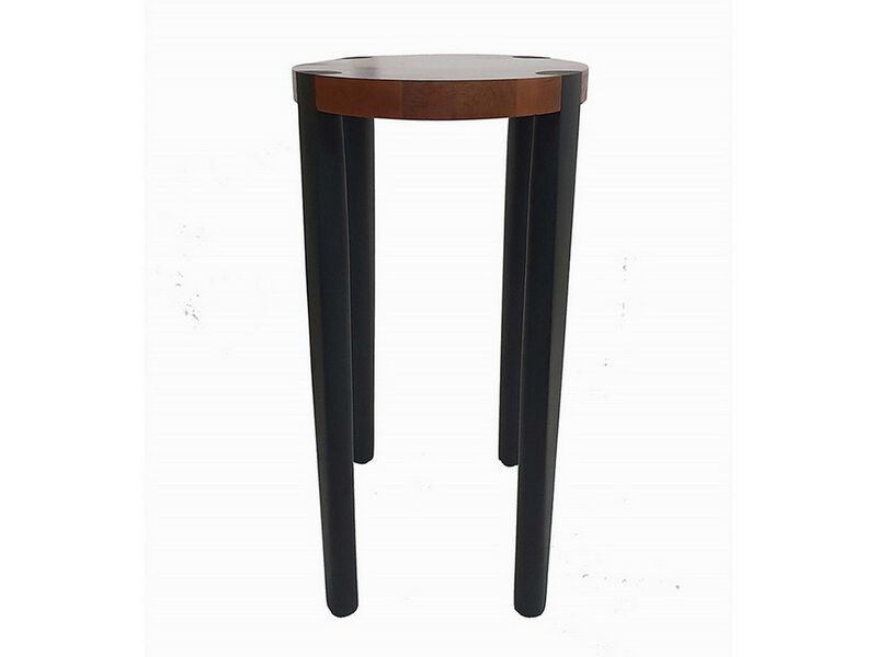 Max 23 Inch Oval Top End Side Table, Mango Wood, Iron Frame, Brown, Black - Benzara